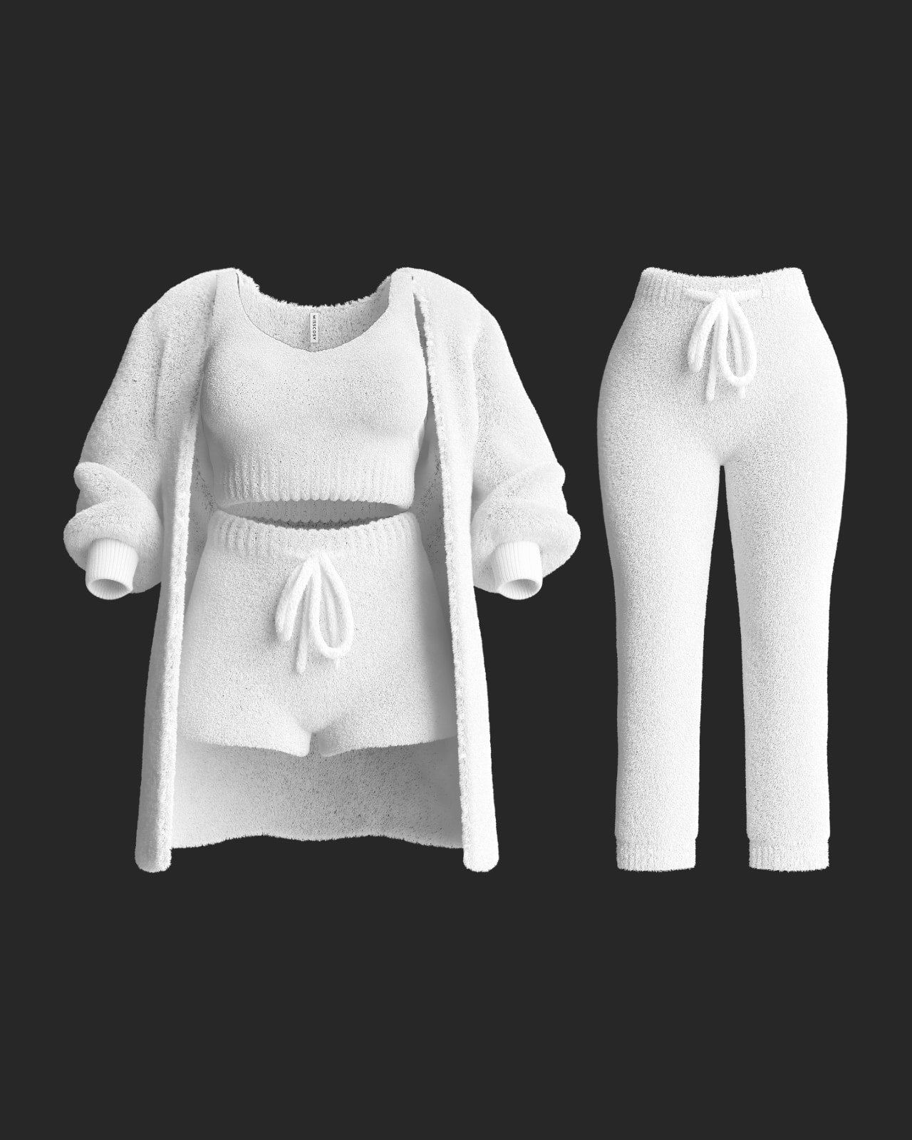 Set + Pant Bundle (4 Pieces) - White