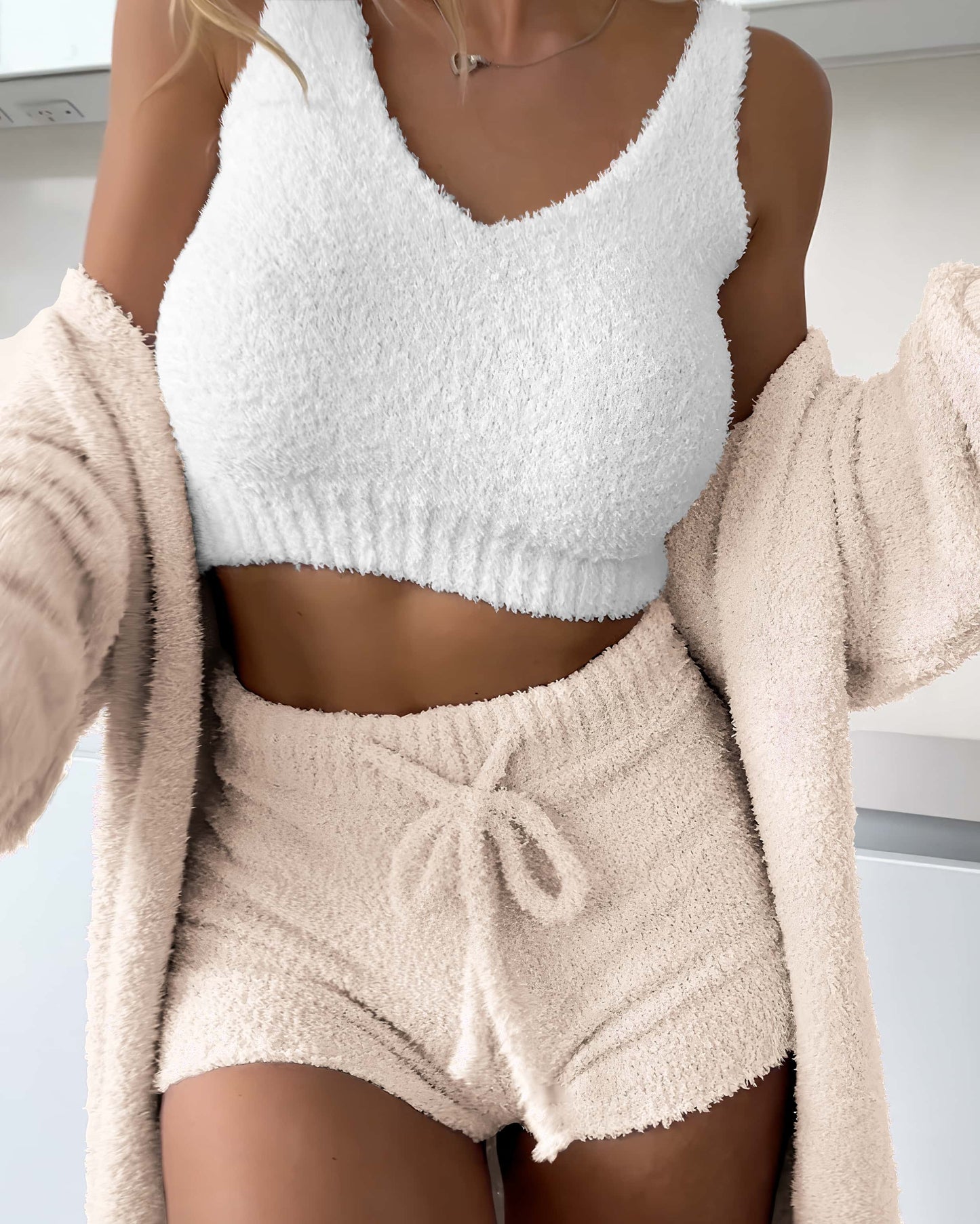 Cosy Knit Set (3 Pieces) - Ivory
