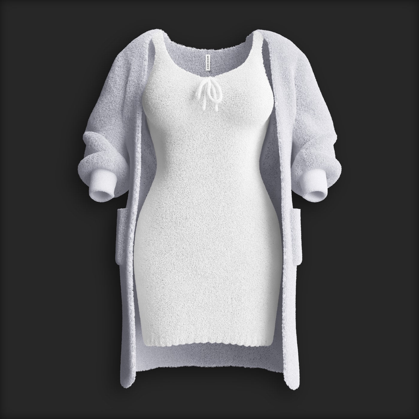 Cosy Knit Dress (2 Pieces) - Gray