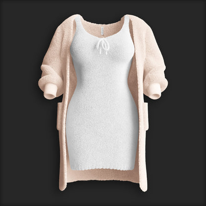 Cosy Knit Dress (2 Pieces) - Ivory