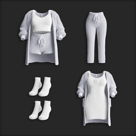 Set + Pant + Dress + Socks Bundle (10 Pieces) - Gray